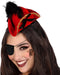 Atosa Verkleed diadeem mini hoedje - zwart/rood - meisjes/dames - Piraten thema