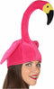 Atosa Verkleed funny hoedje Flamingo kop - dier/vogel- volwassenen - Carnaval/Tropical/Hawaii thema
