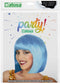 Atosa Verkleed pruik dames Bobby Jean - Blauw - half lang haar - Bob-line/seventies/eighties/prinses - Carnaval