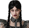 Atosa Verkleedpruik Dames Wednesday - Zwart - Met lange vlechtjes - lang haar - Halloween - Horror thema - carnaval