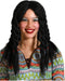 Atosa Verkleedpruik voor dames - zwart - Hippie/Rasta/Flower Power - Carnaval - lang haar - met dreadlocks haar