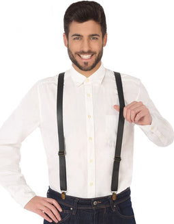 ATOSA - Zwarte kunstleren bretels voor volwassenen