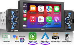 ATOTO - F7 - Single Din Car Stereo - Draadloze CarPlay - 5-Inch Touchscreen