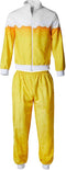 dressforfun - dameskostuum Bier joggingpak - jack en broek met Bier-print - kleur geel/wit - maat L