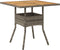 vidaXL Tuintafel met acaciahouten blad 80x80x75 cm poly rattan grijs