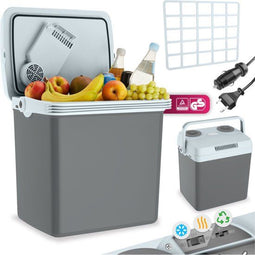 tectake® Elektrische Koelbox 32L - Koel- en warmhoudfunctie - ECO-modus - Grijs