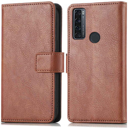 iMoshion Hoesje Geschikt voor TCL 20 SE Hoesje Met Pasjeshouder - iMoshion Luxe Bookcase - Bruin