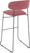 Mundo Stapelbare barkruk roze, velvet gestoffeerd, brandvertragend - SET VAN 2