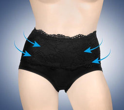 Figuur corrigerende slip - shapewear ondergoed - dames slips set van 2 - zwart l/xl