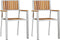 vidaXL - Stapelbare - Tuinstoelen - 2 - stuks - van - Massief - Acaciahout - en - RVS