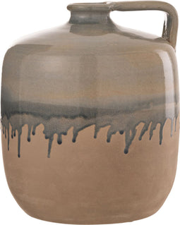 J-Line kruik Handvat - keramiek - beige/grijs - large
