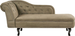 NIMES - Chaise longue - Olijfgroen - Linkerzijde - Fluweel