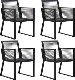 vidaXL - Tuinstoelen - 4 - st - touw - rattan - zwart