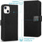 iMoshion Hoesje Geschikt voor iPhone 13 Hoesje Met Pasjeshouder - iMoshion Luxe Canvas Bookcase - Zwart