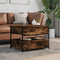vidaXL - Salontafel - 70x50x50 - cm - bewerkt - hout - en - metaal - gerookt - eiken