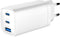 Gembird TA-UC-PDQC65-01-W - Oplader - 65W 1x USB-A 2x USB-C PPS Quick Charge 3.0 - Wit
