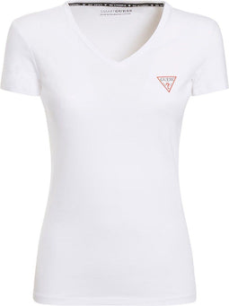 Guess Vn Mini Triangel - Dames T-Shirt - V-hals - Wit (2022)