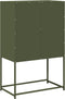 vidaXL - Hoge - kast - 68x39x107 - cm - staal - olijfgroen