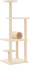 vidaXL - Kattenmeubel - met - sisal - krabpalen - 136 - cm - crèmekleurig