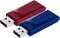 Verbatim Slider - USB-stick 32GB - 2x in Rood en Blauw (2 stuks)
