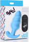 XR Brands Vibrating Silicone Swirl Butt Plug with Remote Control blue