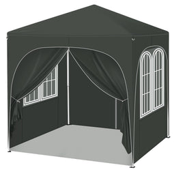 WOLTU vouwpaviljoen - 2 x 2 m - 4 afneembare wanden - UPF 50+ zonbescherming - grijs