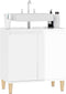 vidaXL - Wastafelkast - 58x33x60 - cm - bewerkt - hout - hoogglans - wit