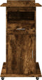 vidaXL - Lessenaar - met - wielen - en - lade - 55x55x107 - cm - hout - gerookt - eiken