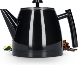 Vaja® Juliette Theepot - Dubbelwandig - 1.0L met Filter - Glimmend Zwart