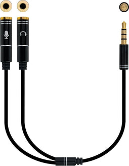 Audio Jack (3.5 mm) Splitter Cable NANOCABLE 10.24.1202 White Black