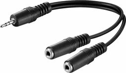 AudioVerl. LogiLink 1x 3,5mm -> 2x 3,5mm St/Bu 0.20m
