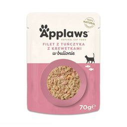 Kattenvoer Applaws Tuna Fillet with prawn in broth Vis 70 g