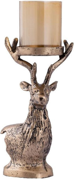 PTMD Kandelaar Lennie - 11x12x25 cm - Aluminium - Messing