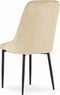 CAPRI Stoel Beige, Modern Design, Ergonomisch, Met Zachte Velvet Zitting, Metaal Zwarte Poten, Geschikt voor Woonkamer, Thuiswerk en Slaapkamer, Max. 120 kg
