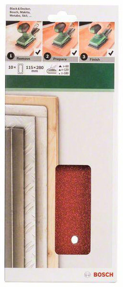 Bosch 2609256B32 - Schuurblad 115x280 mm - 14 gaten - (10 stuks)