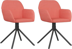 vidaXL - Eetkamerstoelen - draaibaar - 2 - st - fluweel - roze
