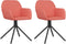 vidaXL - Eetkamerstoelen - draaibaar - 2 - st - fluweel - roze