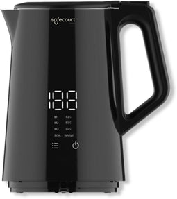 Safecourt Kitchen smart waterkoker - Met Temperatuurregeling - Kalkfilter - Warmhoudfunctie - Dubbelwandig - Cool-touch - 1,7L - 2200W - Zwart