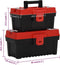 vidaXL - 2 - st - Gereedschapskisten - polypropeen - zwart - en - rood