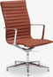 Furnicher Ava Vergaderstoel - Leren Zitting - Chroom Frame - Hoogte Verstelbaar - Draaibaar - Cognac