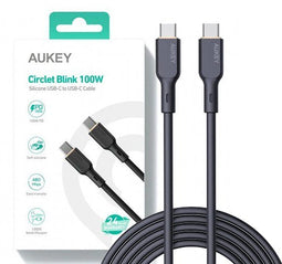 AUKEY CB-SCC102 USB-C Typ-C Power Delivery PD 100 W 5 A 1,8 m Silikon Schwarz
