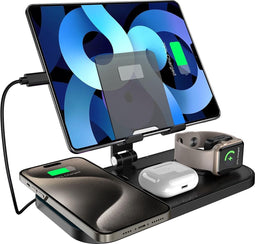 Aukvite Oplaadstation voor Apple, 4 in 1 Draadloze Oplader