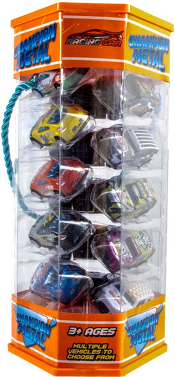 Jono Toys - Metalen Pull Back Auto's - 15 stuks in opbergtoren (15 stuks)