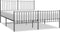 vidaXL - Bedframe - met - hoofd- - en - voeteneinde - metaal - zwart - 150x200 - cm