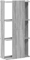 vidaXL - Boekenkast - 3-laags - 60x30x120 - cm - bewerkt - hout - grijs - sonoma - eiken