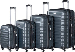 Juskys Trolley Reiskofferset / Kofferset Rome - 4-delig - Antraciet - ABS