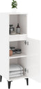 vidaXL - Badkamerkast - 30x30x100 - cm - bewerkt - hout - hoogglans - wit
