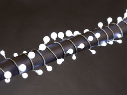 Aura LED, lichtslinger, 6 m, 90 ledbolletjes, koud wit, transparante kabel, voor binnen en buiten, 24 V