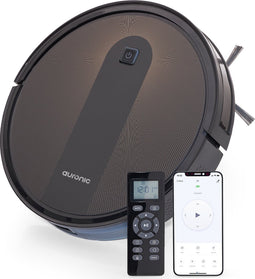 Auronic Robotstofzuiger met Dweilfunctie - WiFi en App - 1400Pa - Automatisch Laadstation - Dubbel Filtersysteem - Zwart
