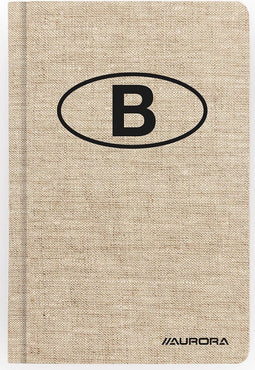 Aurora Notebook, linnen, ft A5+, 92 bladzijden, geruit 5 mm, grijs